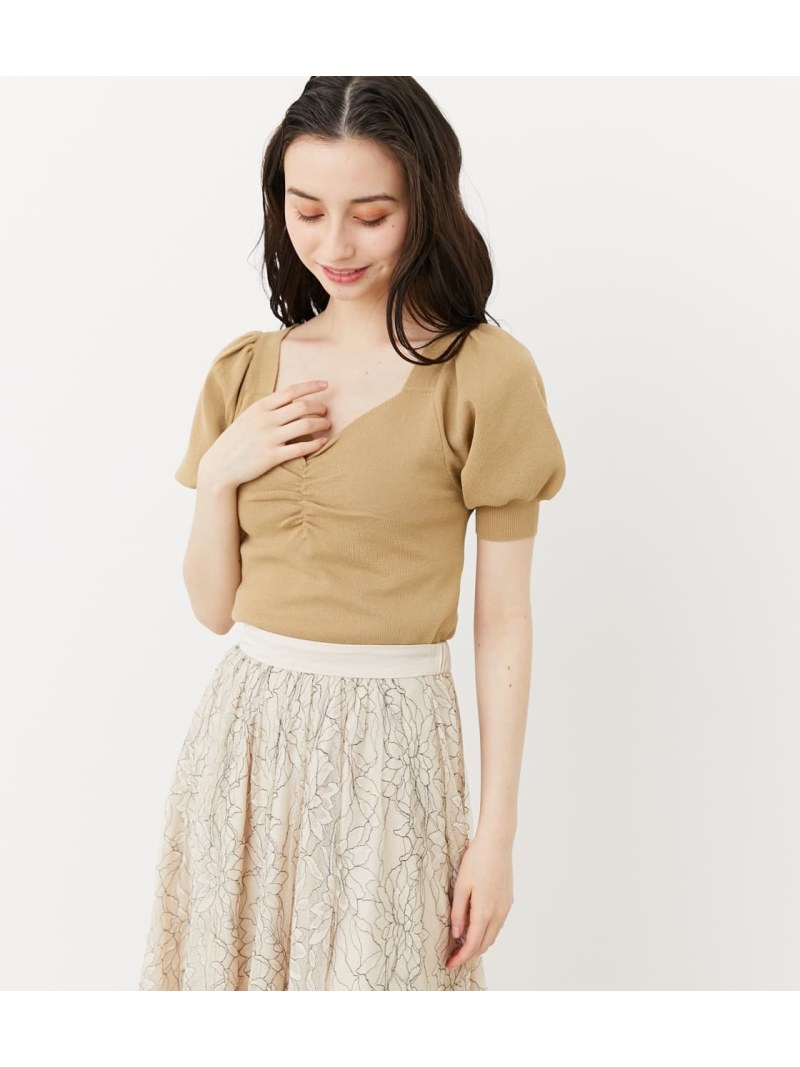 フロントギャザーポイントknit Top ニットその他 ニット リエンダ Rienda