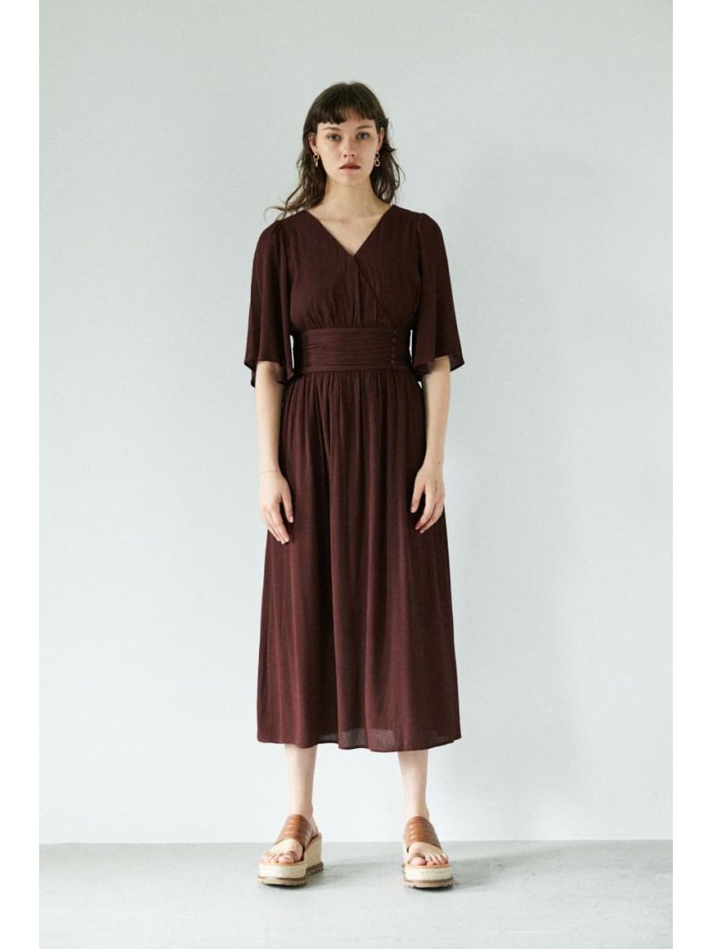 楽天市場 Sale 50 Off Crepe Long ドレス Moussy マウジー ワンピース 5ー9分袖ワンピース ブラウン ネイビー ホワイト Rba E 送料無料 Rakuten Fashion シェルターウェブストア