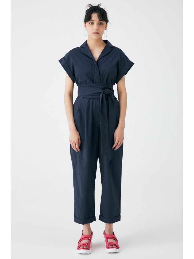 楽天市場 Sale 50 Off Low Crotch ジャンプスーツ Moussy マウジー ワンピース オールインワン ネイビー ブラック ホワイト Rba E 送料無料 Rakuten Fashion シェルターウェブストア