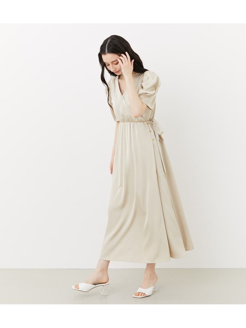 ワンピース ワンピース カシュクールサテンop Rienda レディース ワンピース Rienda リエンダ リエンダ Rienda 送料無料 Rakuten 5ー9分袖ワンピース ワンピース ホワイト Fashion シェルターウェブストア