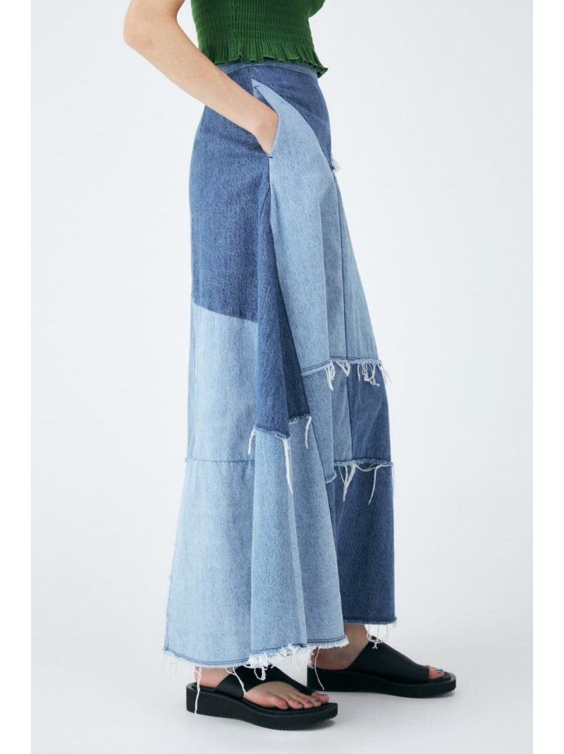 Panel Long Flare スカート Moussy マウジー スカート デニムスカート ブルー 送料無料 Rakuten Fashion Aplusfinance Blog Com