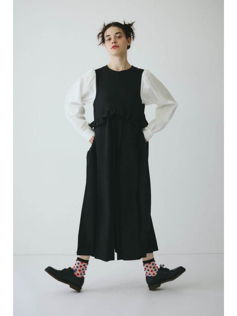 Many tuck all in one HeRIN.CYE ヘリンドットサイ ワンピース・ドレス ワンピース ブラック ネイビー【送料無料】[ Fashion] 24,200円