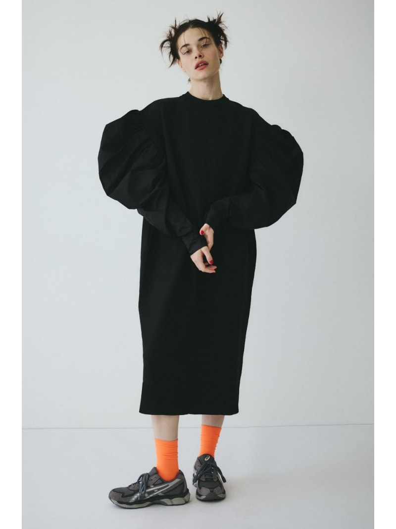 【SALE／30%OFF】Volume sleeve knit dress HeRIN.CYE ヘリンドットサイ ワンピース・ドレス ワンピース ブラック【RBA_E】【送料無料】[ Fashion]｜シェルターウェブストア