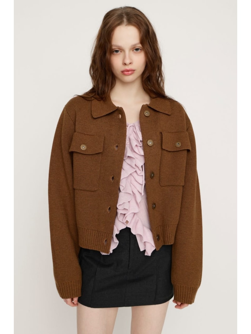 FRONT BUTTON KNIT カーディガン SLY スライ トップス カーディガン【送料無料】[ Fashion]