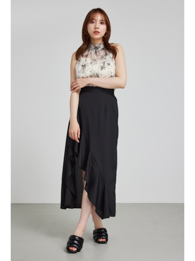 rienda 千鳥フリルスリットスコートショートパンツ rienda | ダブルフリルスリットスコートショートパンツ