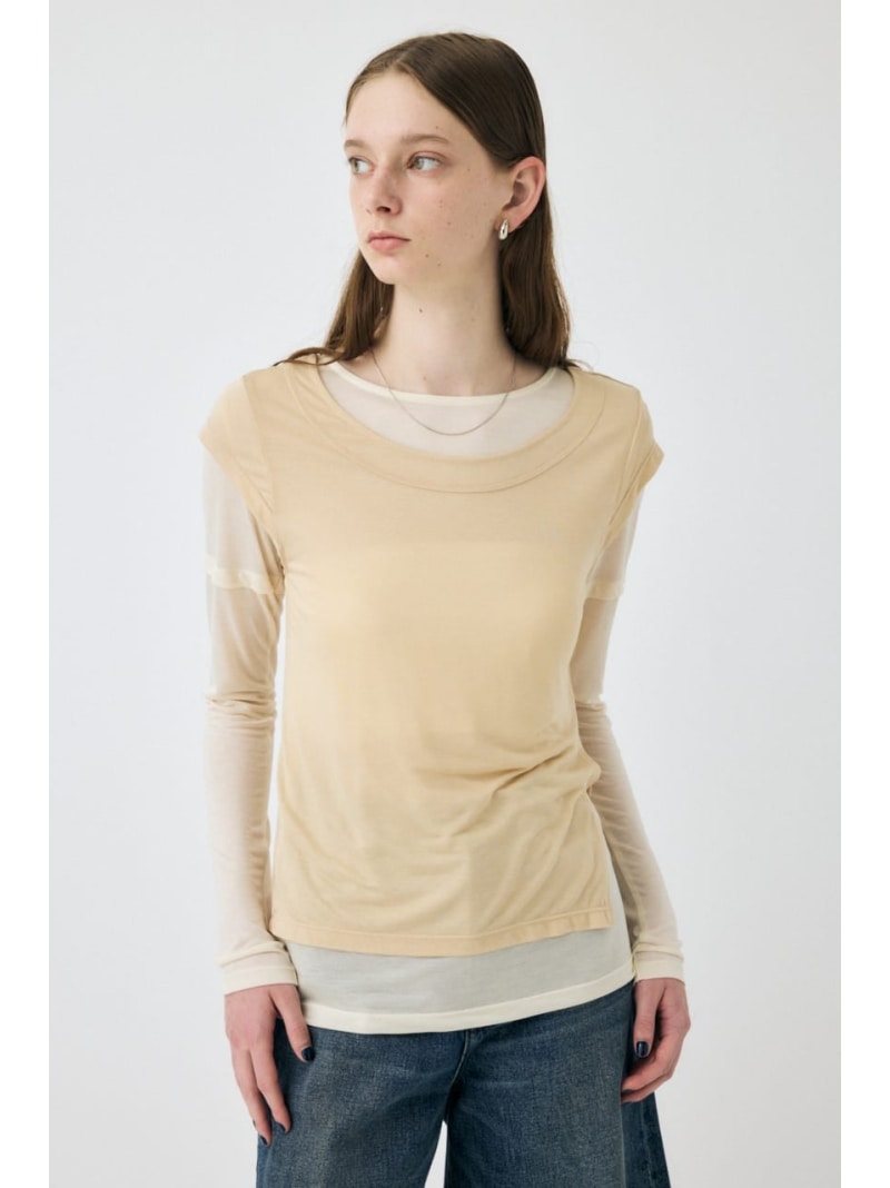 【SALE／20%OFF】PALETTE LAYER TEE MOUSSY マウジー トップス カットソー・Tシャツ ブラック ホワイト【RBA_E】【送料無料】[ Fashion]