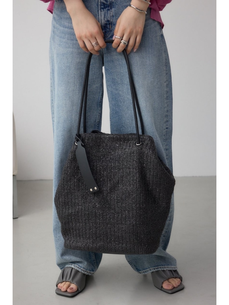 チャームセットメッシュトートバッグ AZUL BY MOUSSY アズールバイマウジー バッグ その他のバッグ ブラック ベージュ【送料無料】[ Fashion]