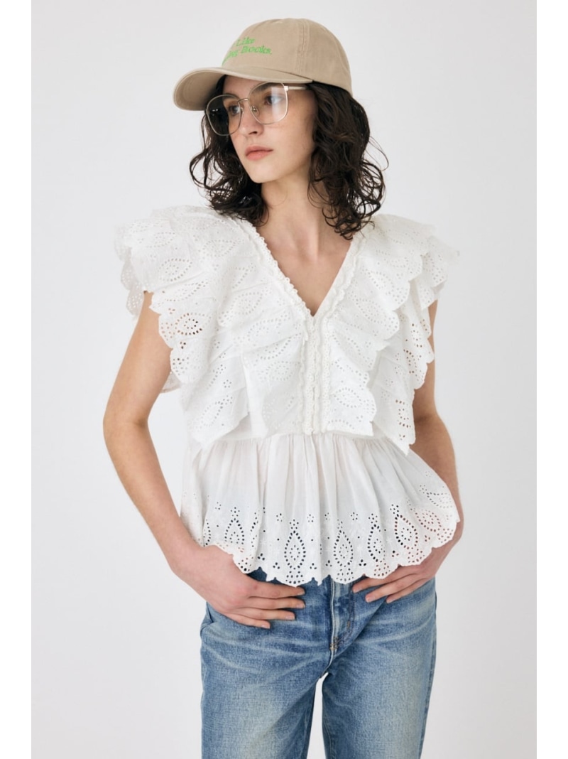 楽天市場】【SALE／40%OFF】EYELET RUFFLE ブラウス MOUSSY