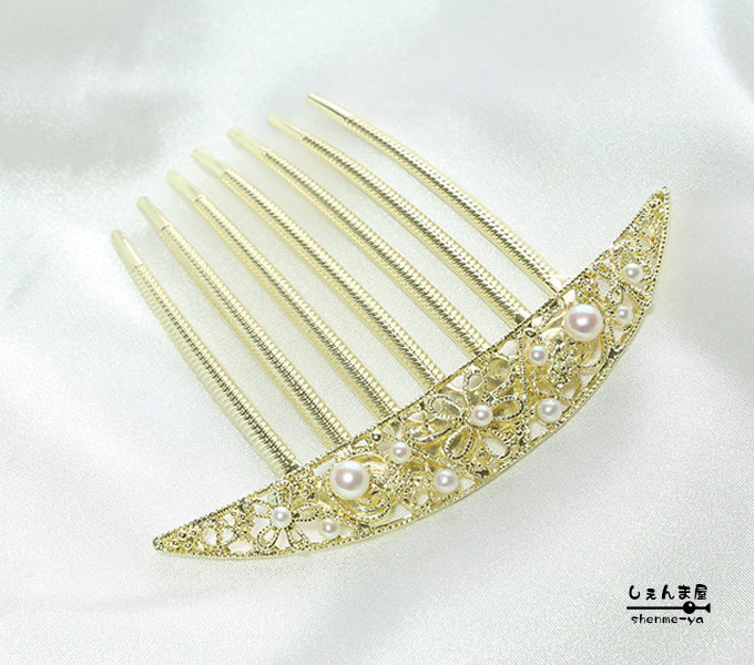 【 雅 】 女のお守り。o○極上赤珊瑚 プチ飾り櫛（ペア） 雅  素晴らしい照り。ｏ○ 極上あこや本真珠 プチ飾り櫛 (ペア)