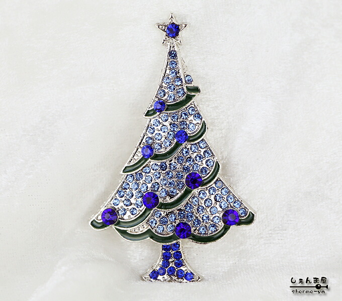 楽天市場 綺麗なブルーツリー クリスマス 帯留め クリスマス 和装 ツリー しぇんま屋