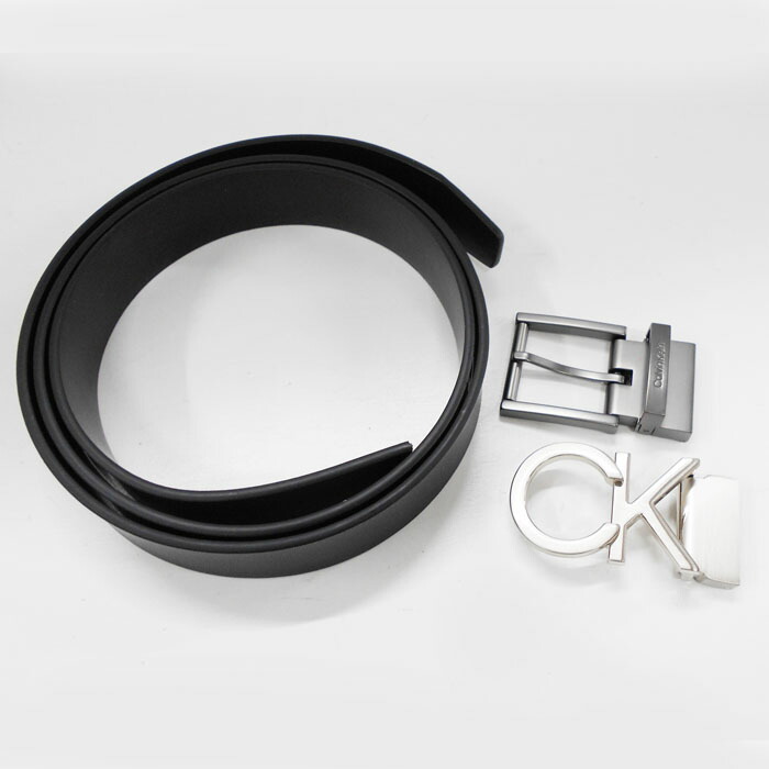 CalvinKleinReversibleLeatherStrapカルバンクラインメンズベルト2バックルセット11CK020007ブラック(黒)/ブラウン(茶)リバーシブル