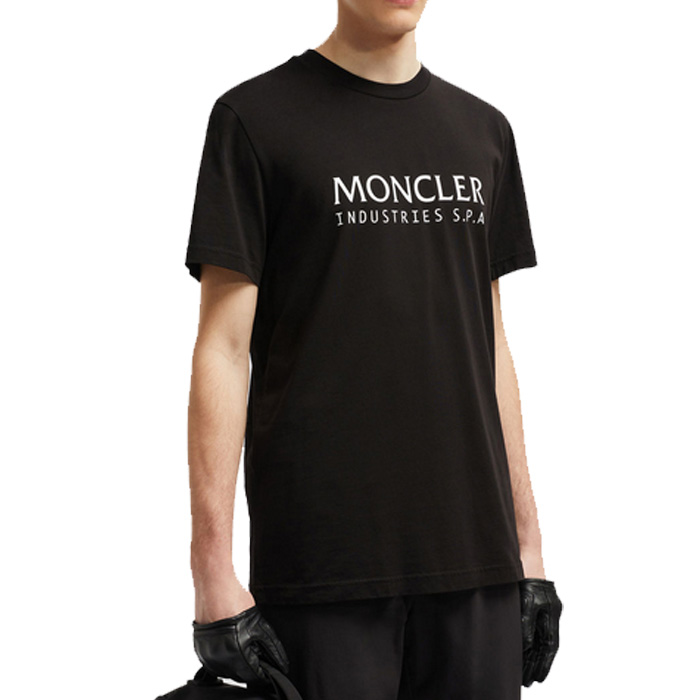 MONCLER モンクレール 23年製 MAGLIA MANICHE CORTE アイボリー コットン ビッグロゴ ショートスリーブカットソー トップス S 117243_d3.jpg