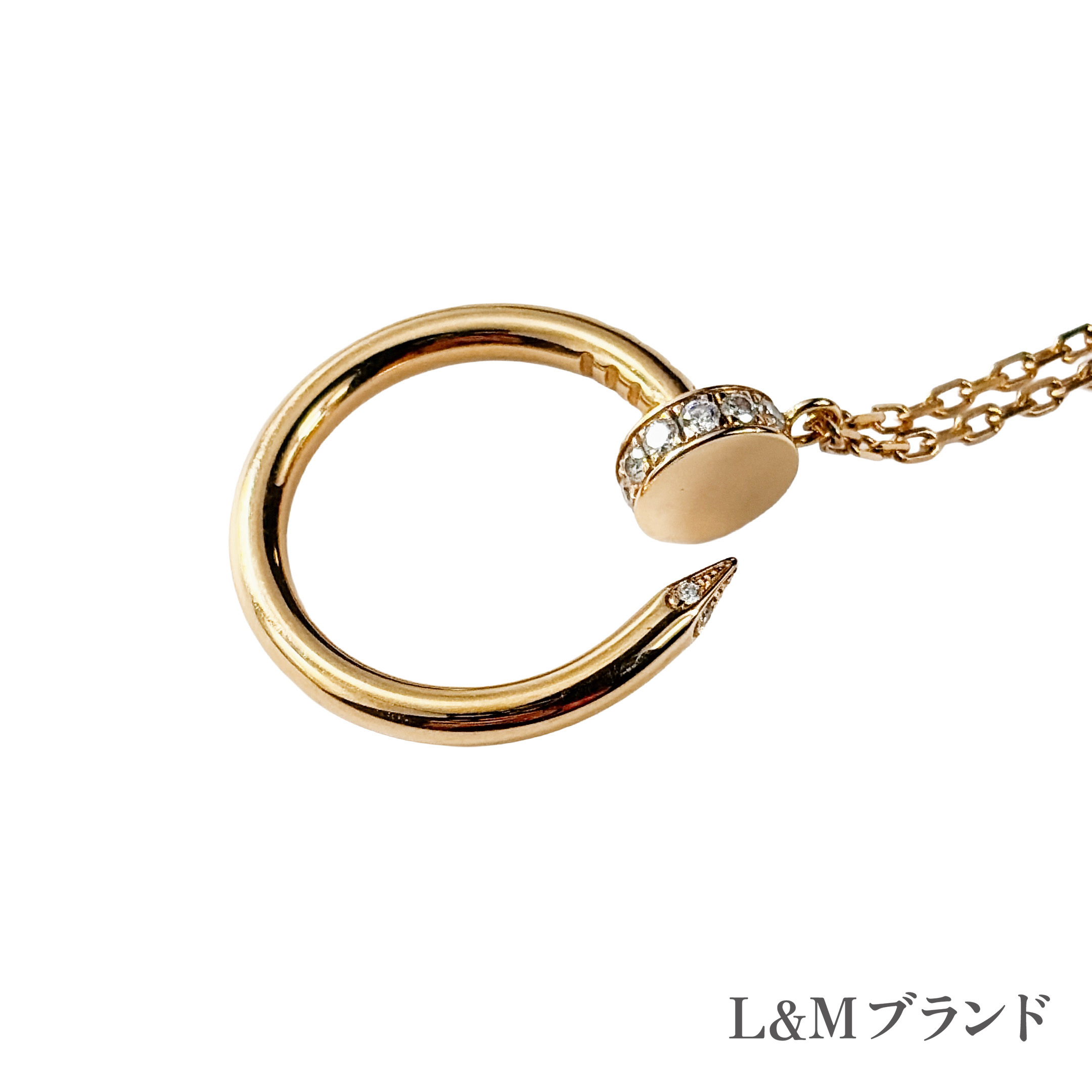 【中古】Cartier カルティエ K18YG 黄色ゴールド ジュストアンクル 首飾り 金剛石 釘