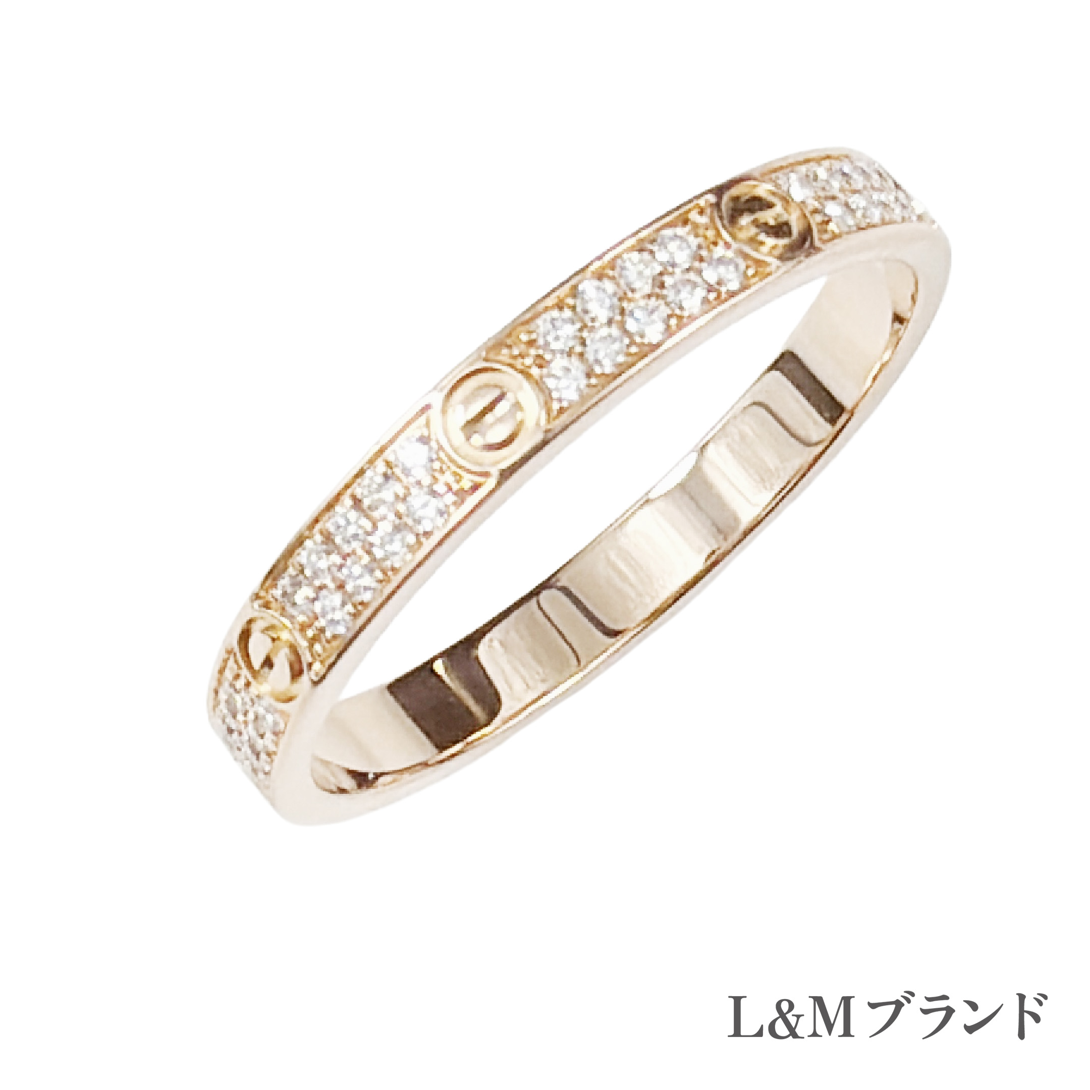 【中古】Cartier カルティエ 優しいこと 輪っか 金剛石 金剛石 パヴェ 53号 K18PG お墨付き Ring 指環