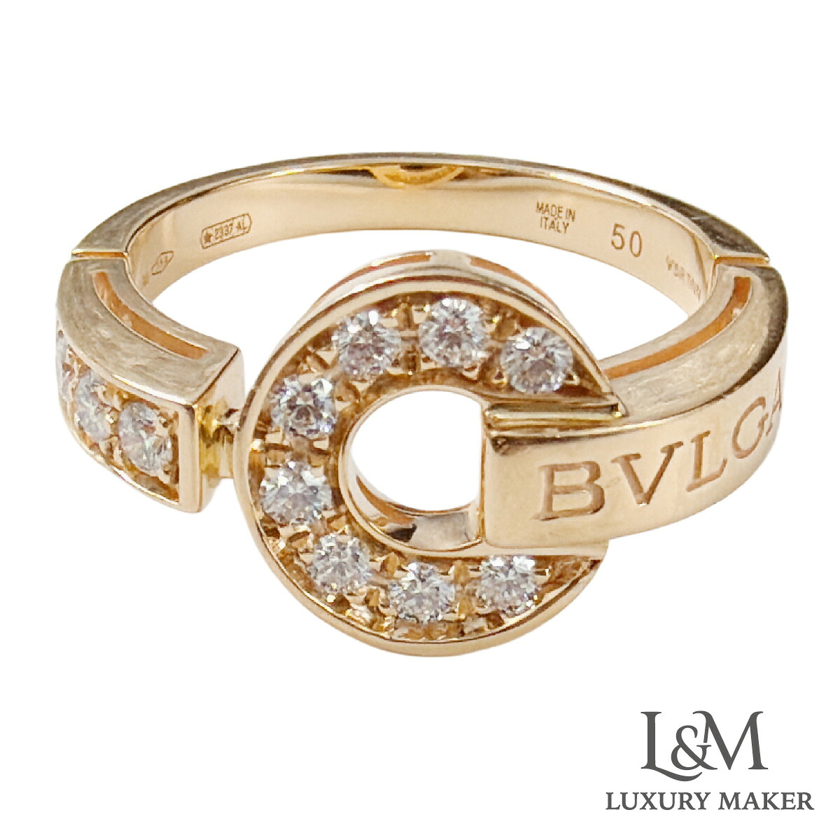 【中古】ブルガリ BVLGARI ブルガリ・ブルガリ レディース K18PG ダイヤモンド 4.9g #50｜LANDMSHOP