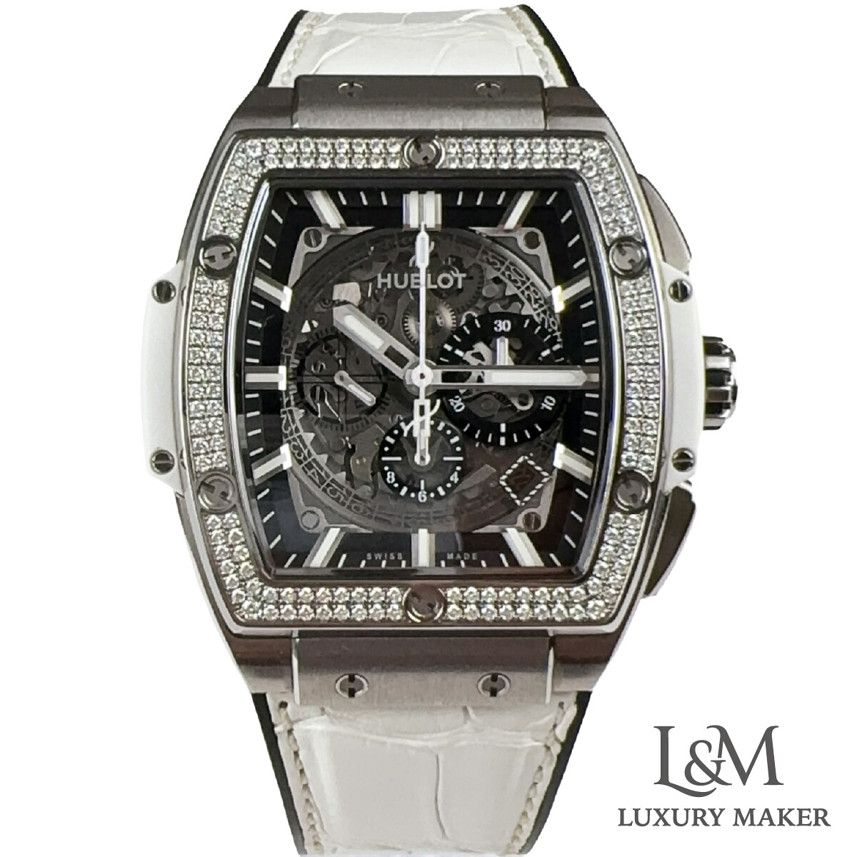 【中古美品】HUBLOTウブロ スピリットオブビッグバン チタニウムホワイト　日本限定　601.NE.0172.LR.1104.JPN19 W約45mm(リューズ除く)　シルバー文字盤 腕時計 メンズ【保証書2025年】｜LANDMSHOP