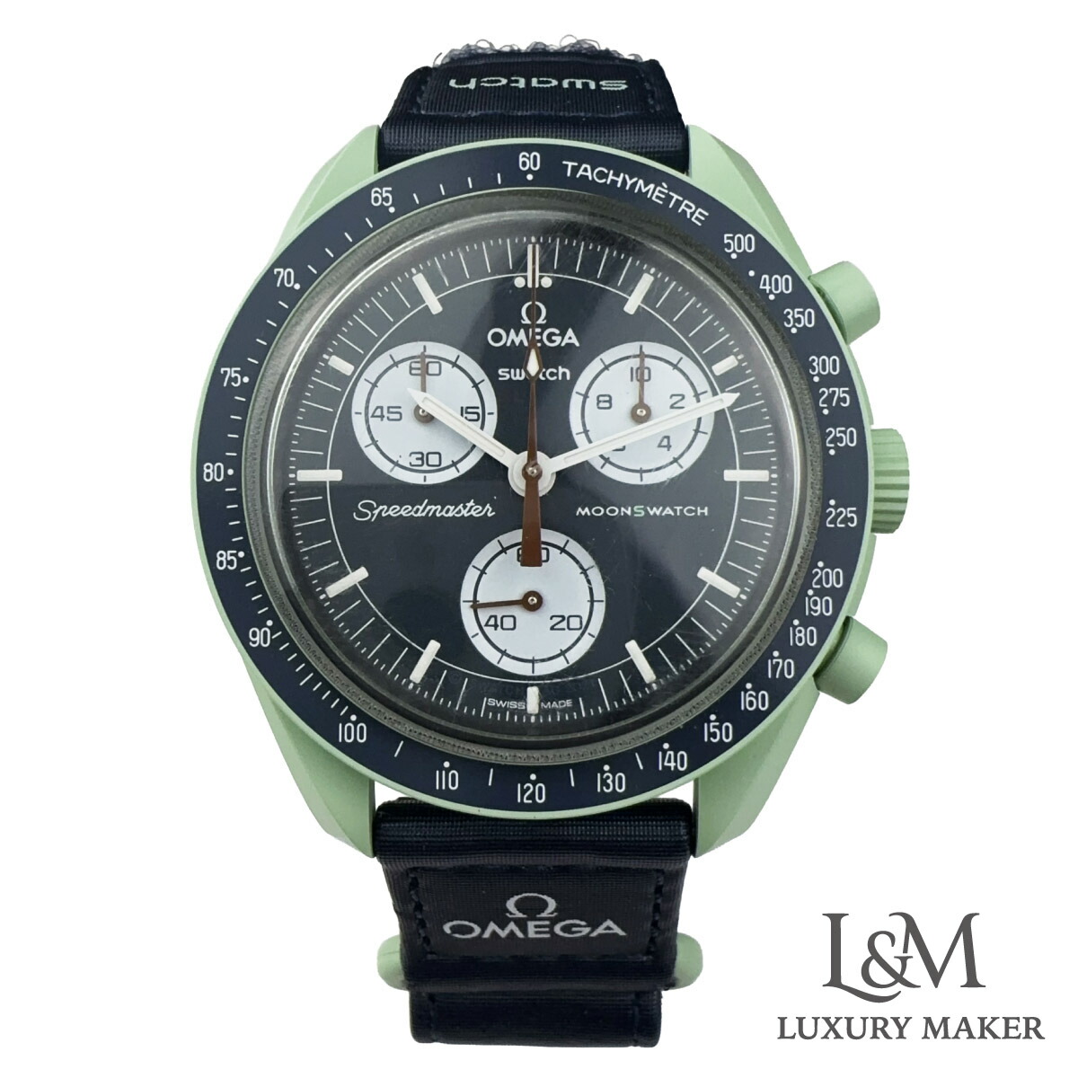 【中古美品】【OMEGAXSWATCH】ゼロ×スウォッチ す早さ御師匠さん 軍事任務 オン 地べた  SO33G100 メンズウォッチ  緑であること 世界【インターナショナル御墨付き2022年】