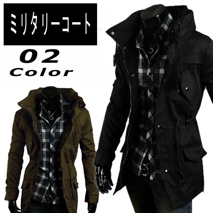 新品☆メンズ3L♪黒系♪内ボア付きあったかモッズコート☆z635 yz6465_3.jpg