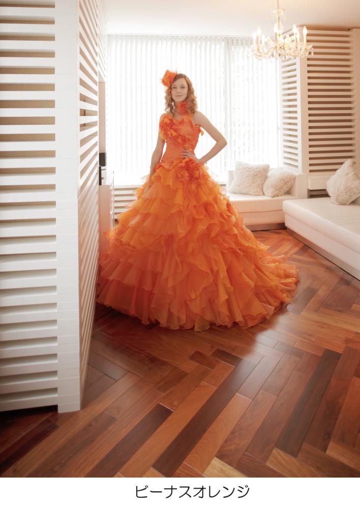 楽天市場 カラードレス ｄｃ 186 花嫁 オレンジ 結婚式 ウェディング レンタル かしいしょう 和楽