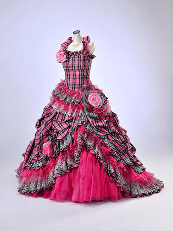 楽天市場 ポイント5倍 ウェディング用カラードレス ９ １３号 ピンク 黒チェックドレス Pink 004 送料無料 一部地域を除く 結婚式 レンタル ウェディング パーティー 披露宴 お色直し カクテルドレス 格安 パニエ付 レンタル お買い物マラソン