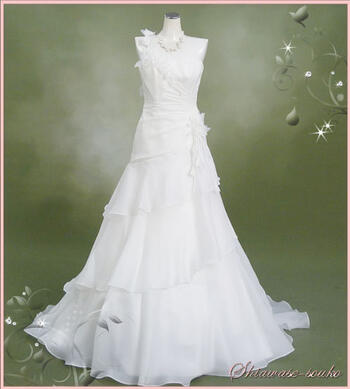 挙式 ウエディングドレス 二次会主役 結婚式 レンタル 二次会 パーティー 衣裳 ウェディング ドレス 送料無料 全品ポイント10倍 レンタル ウェディング ドレス フラワーショルダー三段フリル レンタル ウェディングドレス 貸衣装 レンタル