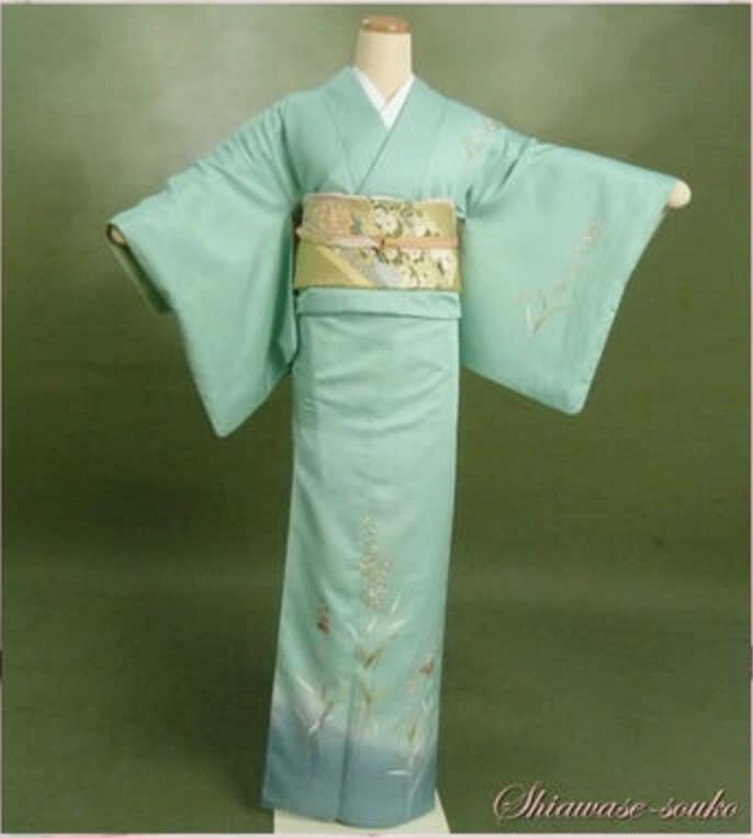 【10%OFFクーポン配布中】訪問着レンタルフルセット「グリーン地すそグレー花」f003(147~162cm位)【レンタル】【送料無料】母 祖母 友人 お宮参り七五三 卒園式 卒業式 入園式 入学式 結婚式 披露宴 お茶会 観劇