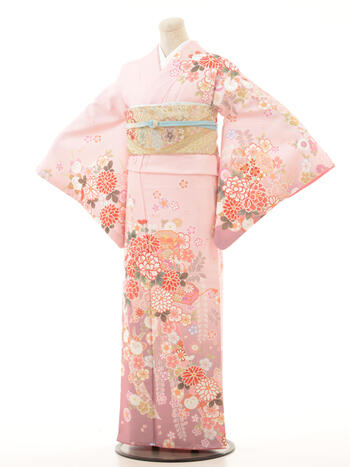 【10％OFFクーポン配布中】付下げレンタルフルセット「ピンク橘菊ボタン」f116（154～169cm位）【レンタル】【送料無料】母 祖母 友人 お宮参り七五三 卒園式 卒業式 入園式 入学式 結婚式 披露宴 お茶会 観劇