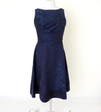 レディースファッション ドレス 予約 全品ポイント5倍 単品 お宮参り ミセス 親族 レンタル お買い物マラソン G495t 送料無料 レディース 大人 紺柄ワンピース 13号 レンタルドレス Www Howtotradestocks Org