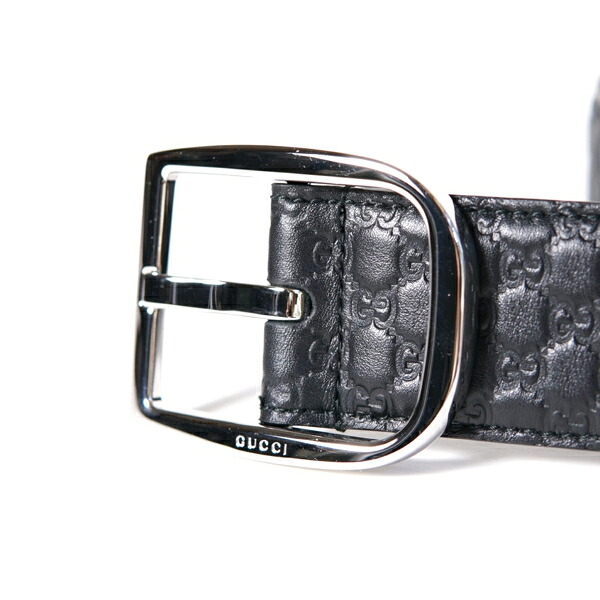 5サイズあり グッチ Gucci メンズ マイクロgg柄 大 マイクロgg柄 ブラック レザーベルト 108 Montblanc ロゴ付き 新品正規 Bmj0n 1000 純正紙袋リボン選択可 ベルト幅 4cm 85 90 95 100 105 プレーンベルト シルバー金具 正規アウトレット品 黒 本革 本物