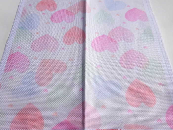 楽天市場 Dm便対応 クロスステッチ 14ct プリント刺しゅう布 縁ロックミシン加工済み ハートフル 韓国製 刺繍 布 イラスト 刺しゅう クロスステッチ手芸雑貨シーボンヌ