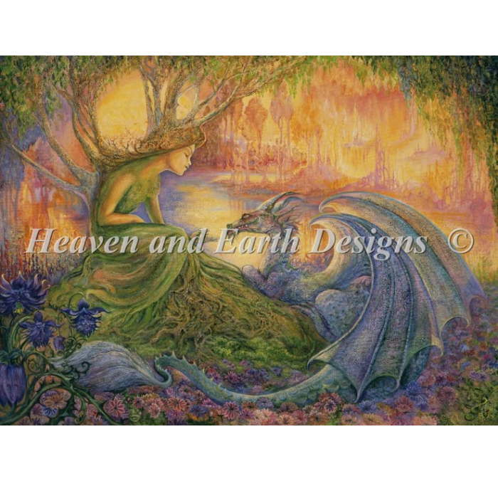 楽天市場 Heaven And Earth Designs クロスステッチ刺繍図案 Haed 輸入 上級者 Josephine Wall ドリュアスとドラゴン ギリシャ神話 木の精霊 The Dryad And The Dragon 全面刺し クロスステッチ手芸雑貨シーボンヌ