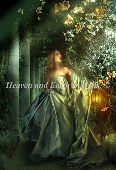 Pat Brennan クロスステッチ 図案 刺しゅう チャート 【 Supersized Once Upon A Moonbeam Max Colors 】 Heaven And Earth Designs 上級者 ドレス