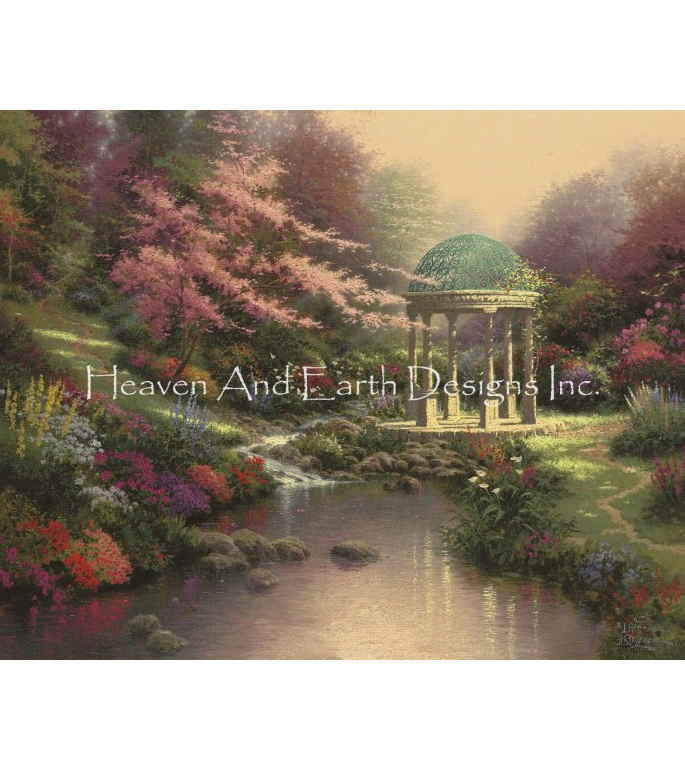 HAED クロスステッチししゅう手芸チャート Heaven And Earth Designs 図案 難しい 【Supersized Pools of Serenity Max Colors】 Thomas Kinkade