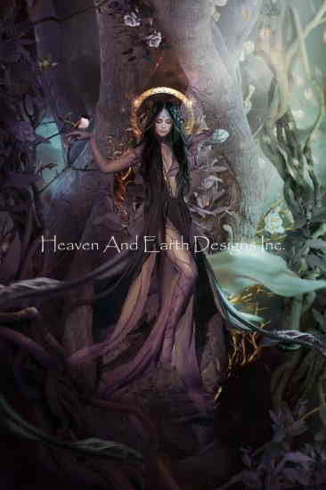 Alexandra V. Bach クロスステッチ刺しゅうチャート HAED 図案 【 Supersized Legendelorme Max Colors 】 Heaven And Earth Designs 難しい 上級者様向け 女神 神 精霊