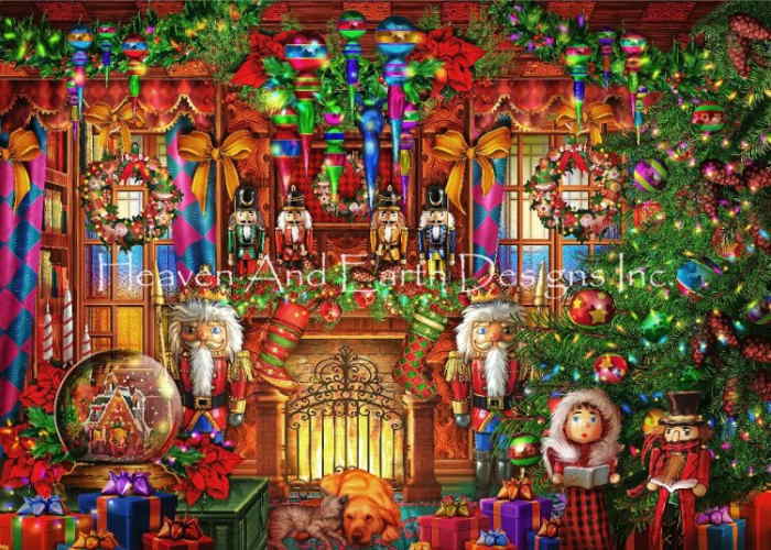HAED / Ciro Marchetti クロスステッチ 図案 刺しゅう チャート 【 Supersized Christmas Two Max Colors 】 Heaven And Earth Designs 上級者 クリスマ
