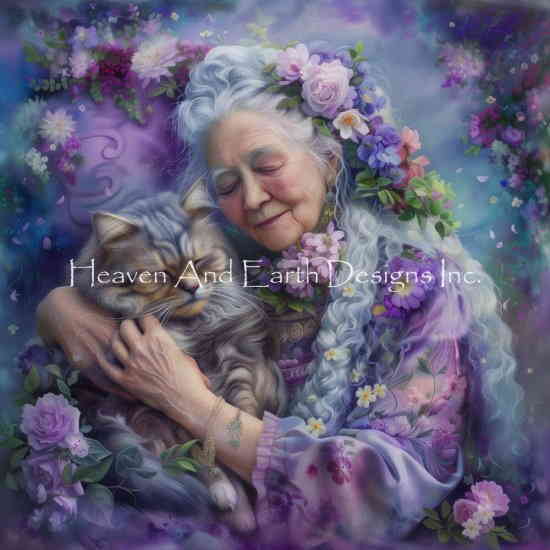 Solo Collection クロスステッチ 図案 刺しゅう チャート 【 Supersized Trusting Me Max Colors 】 Heaven And Earth Designs 上級者 ねこ 猫 ネコ