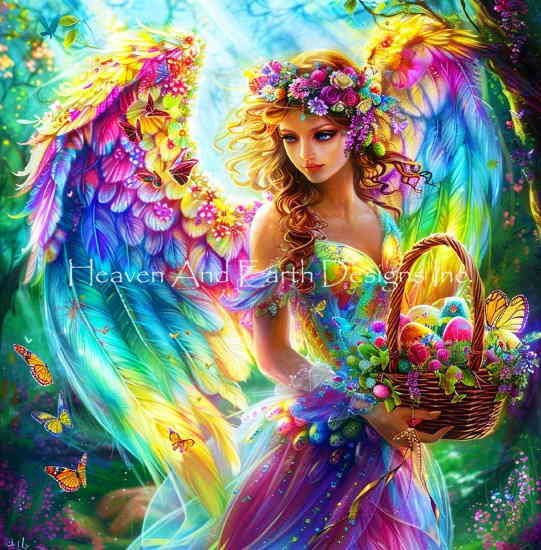 【楽天市場】Jenoviya Art クロスステッチ 刺しゅう チャート HAED 図案 【 Rainbow Angel JA ...