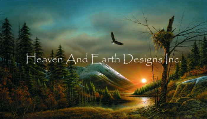 Terry Redlin クロスステッチ刺しゅうチャート HAED 図案 【Supersized Flying Free Max Colors】 Heaven And Earth Designs 難しい 上級者様向け