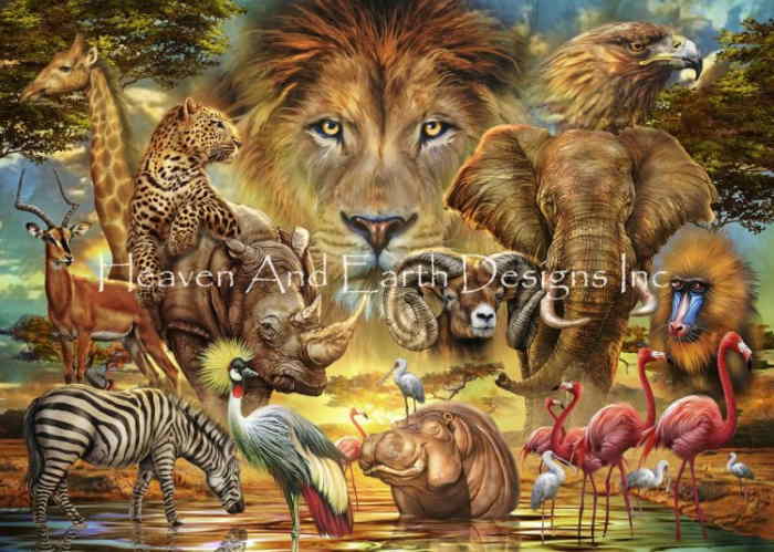 Ciro Marchetti クロスステッチ刺しゅうチャート HAED 図案 【Supersized African Mammals Max Colors】 Heaven And Earth Designs 4,588円