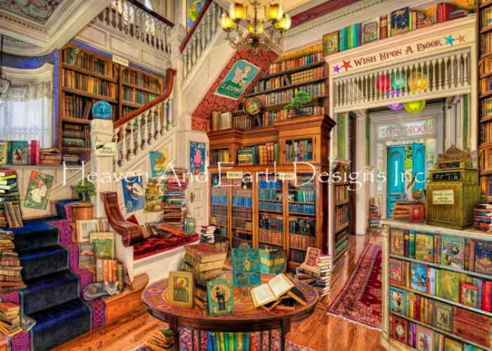 Aimee Stewart クロスステッチ刺しゅうチャート HAED 図案 【Supersized Readers Paradise】 Heaven And Earth Designs 上級者 図書室 本 書籍