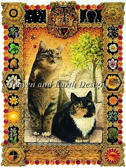 楽天市場 Heaven And Earth Designs Haed クロスステッチ刺繍 図案 輸入 獅子座の猫 Leo Ivory 全面刺し 上級者 クロスステッチ手芸雑貨シーボンヌ