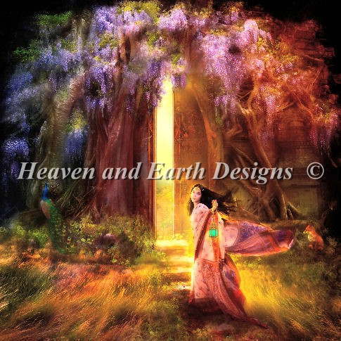 HAED ししゅうクロスステッチ図案 Heaven And Earth Designs ドアをノックして Aimee Stewart 上級者 Supersized Knock At The Door 全面刺し ハイレベル