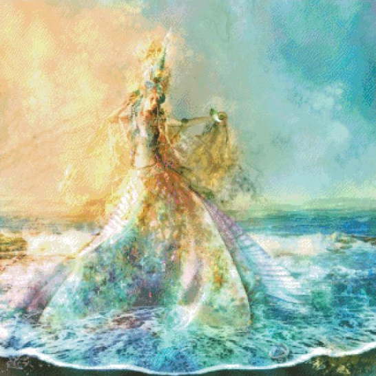 Aimee Stewart クロスステッチ刺しゅうチャート HAED 図案 【Supersized Shell Maiden Max Colors】 Heaven And Earth Designs 難しい 上級者様向け