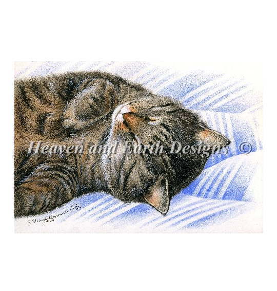 楽天市場 図案 Heaven And Earth Designs クロスステッチ刺繍 Haed 輸入 上級者 Irina Garmashova 眠る猫 Sleepy Tabby 全面刺し クロスステッチ手芸雑貨シーボンヌ