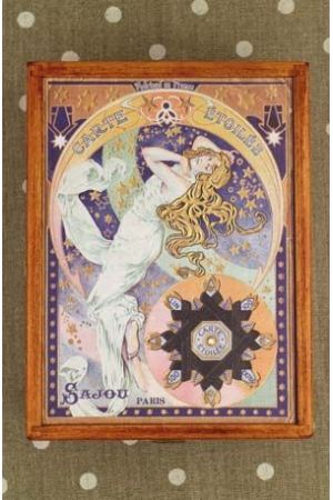Sajou 木製収納ボックス Bo&icirc;te de rangement en bois cartes &agrave; fil Carte &Eacute;toil&eacute;e 保管 フランス メゾンサジュー BOIS_BTE_CF_03
