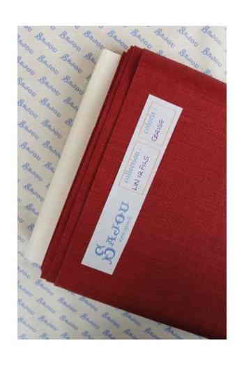 Sajou 麻布 反物 32ct リネン 刺しゅう布 130x90cm 【チェリーキルシュクロ-LIN ? BRODER 12 FILS AU CM AU M?TRE CERISE-】フランス製 T_LIN_12_M_100_140_CERI 【予約】