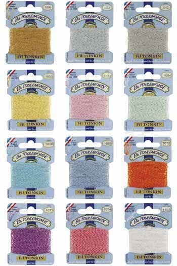サジュー（ SAJOU ） ラメ糸 ポリエステル刺しゅう糸 10m 差し上げ物ボックス席１２巻仕掛ける 【 Fil broderie Tonkin boite de 12 tons pastels 】 フランス共和国製 FIB_TK_ASS_012_DEC_04【取っておく】