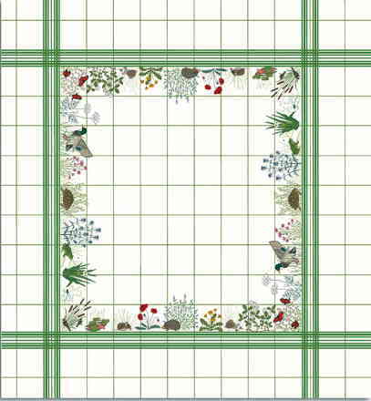 ルボヌールデダム（ Le Bonheur des Dames ） はりつけ台編み目 縫い 手芸 一揃いの道具 【 カントリー・テーブルクロス 】 140 x 140 フランス共和国 外国で インポート 上級者 6041