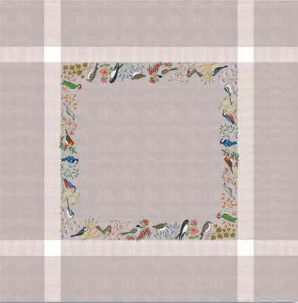 ルボヌールデダム Le Bonheur des Dames はりつけ台編み目 刺しゅう 一揃いの道具 インポート 縫い Nappe Oiseaux 野鳥のテーブルクロス フランス共和国 外国で インポート 上級者 6042