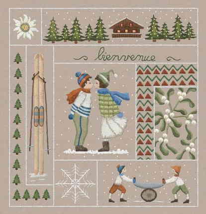 Le Bonheur des Dames(ルボヌールデダム)図案印刷済み 刺しゅうキット 手芸 【1月】 フランス 輸入 上級者 7701|クロスステッチ手芸雑貨シーボンヌ